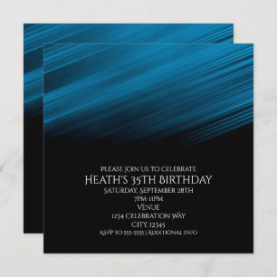 Blue & Black Streaks Invitation de fête d'annivers