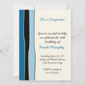 Blue Black Stripes Invitation Anniversaire (Devant)