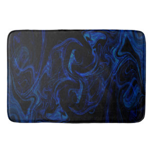 Blue Black Swirl Abstracte roky Cool Badmat
