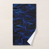 Blue Black Swirl Abstrait Smoky Cool (Serviette à main)