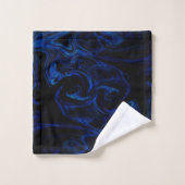 Blue Black Swirl Abstrait Smoky Cool (Gant de toilette)