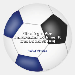 Blue Black voetbal Kinderverjaardagsfeestje Ronde Sticker