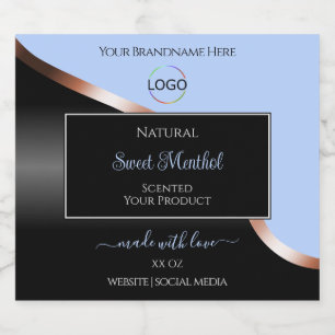 Blue Black Wavy Roos Gold met Logo-productetikette Likeurfles Etiket