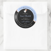 Blue Black Wavy Rose Gold Hearts Étiquettes de pro (Sac)