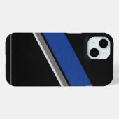 Blue Black & White Abstract Pattern Phone Case (Achterkant (horizontaal))