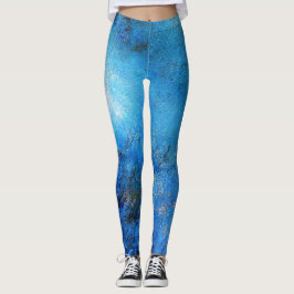 Blue Black White Abstracte dance Leggings