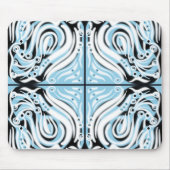 Blue Black White Curvy Abstract Patroon Muismat (Voorkant)