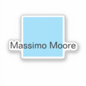 Blue Black White Plain Elegant Own Name Sticker (Voorkant)