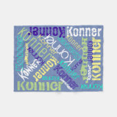 Blue Blanket Name Collage Persoonlijk Fleece Deken (Voorkant (Horizontaal))