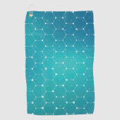 Blue Blauwgroen DNA Patroon Golfhanddoek (Voorkant)
