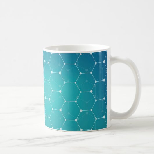 Blue Blauwgroen DNA Patroon Koffiemok (Rechts)