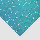 Blue Blauwgroen DNA Patroon Tissuepapier (Detail)