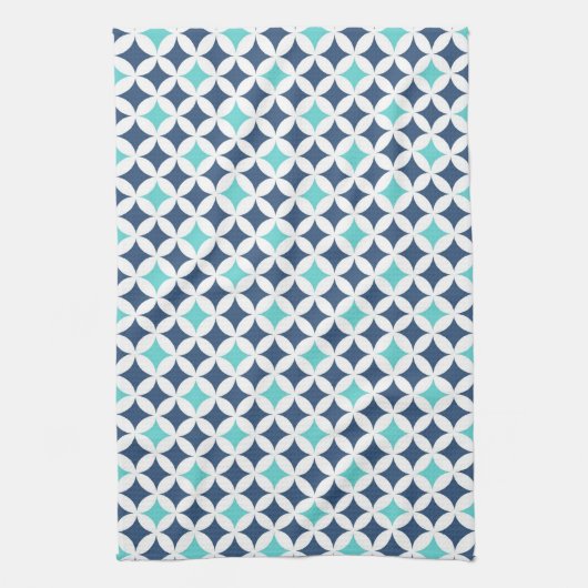 Blue Blauwgroen Pattern Kitchen Cloth Towel Theedoek (Verticaal)