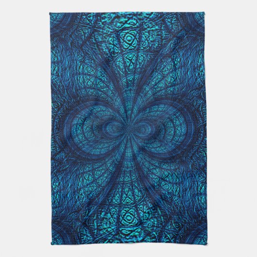 Blue Blauwgroen Pattern Kitchen Towels Theedoek (Verticaal)