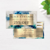 Blue Blauwgroen Waterverf and Gold Foil Reference  Visitekaartje (Bureau)