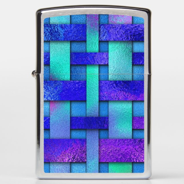 Blue Blaze Faux Metallic Paint Weaved Effect (Voorkant)