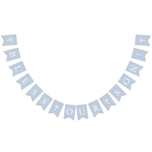 Blue Bless Our Son Banner Baptism Bunting Flags (Alle)