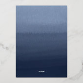 Blue Blessings Baptism Invitation Folie Uitnodiging (Achterkant)