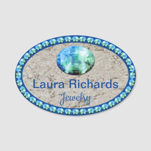 Blue Bling NAME TAG (Voorkant)