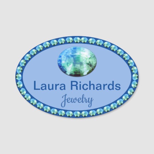 Blue Bling NAME TAG (Voorkant)