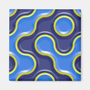 Blue Blob Pattern Magneet