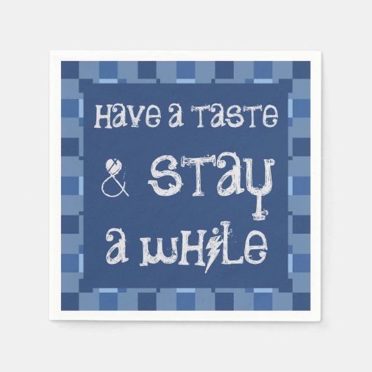 Blue Blocks casual partij krijt servetten (Voorkant)