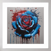 Blue Blood Moon-Roos Poster