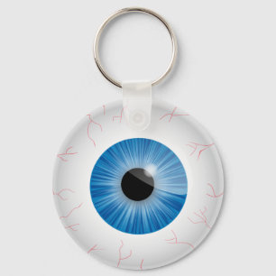 Blue Bloodshot Eyeball Sleutelhanger