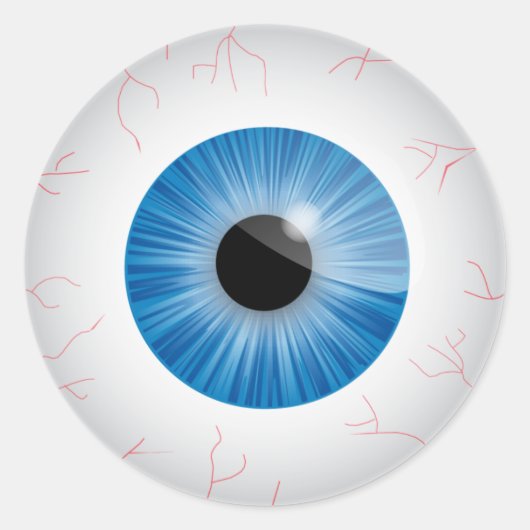 Blue Bloodshot Eyeball Sticker (Voorkant)