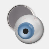 Blue Bloodshot Zombie Eyeball Halloween Magneet (Voorkant / Achterkant)