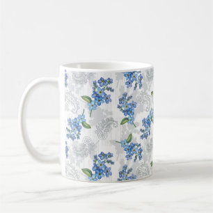 Blue Bloom Elegance – Floral Strip Mok