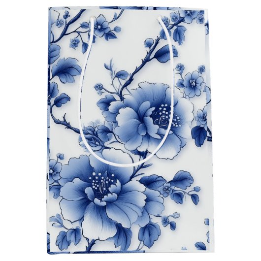 Blue Bloom Gift Bag Medium Cadeauzakje (Voorkant)