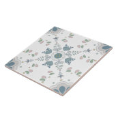 Blue Bloom Mandala Tegel Tegeltje (Zijkant)