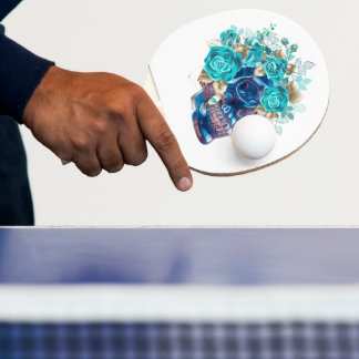 Blue Bloom Requiem Ping Pong Bat – Artistieke Flai Tafeltennisbatje