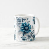 Blue Blossom Elegance/Blooms in Blue Coffee Mok (Voorkant rechts)