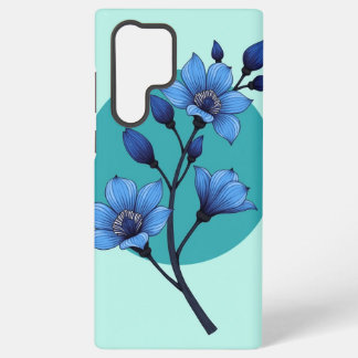 Blue Blossom Elegance" telefoonhoesontwerp Samsung Galaxy Hoesje