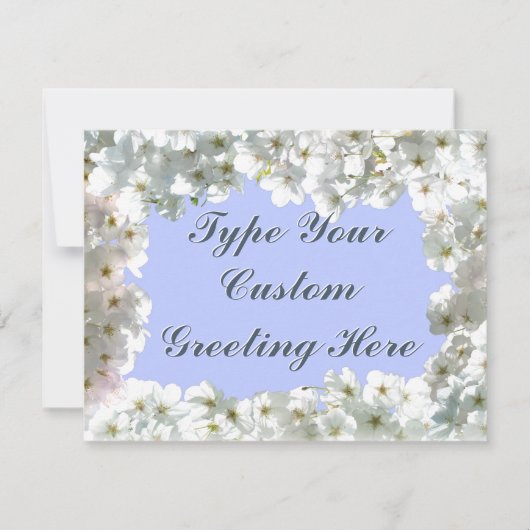 Blue Blossom Invitalized RSVP-kaarten Kaart (Voorkant)