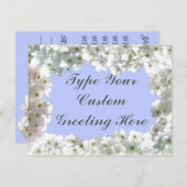 Blue Blossom Invitalized RSVP-kaarten Kaart (Voorkant / Achterkant)
