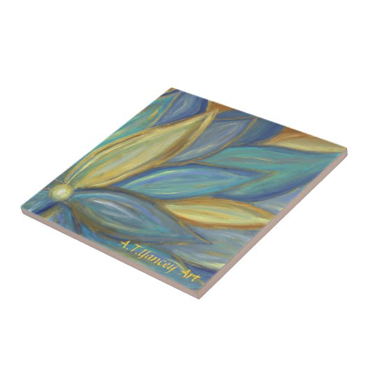 Blue Blossom Tile Tegeltje (Zijkant)