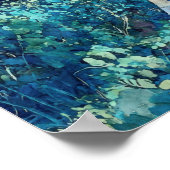 Blue Boardwalk Beach Watercolor Poster (Coin)