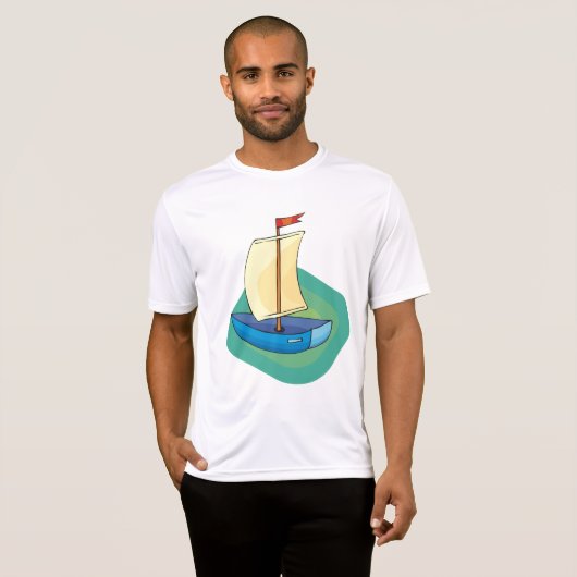 Blue Boat Mannen Actief T-shirt (Voorkant volledig)