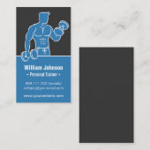 Blue Body building Fitness Trainer Carte de visite (Devant / Derrière)