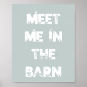 Blue Boerderij Barnyard Birthday Tabeltop Sign/Pos Poster (Voorkant)