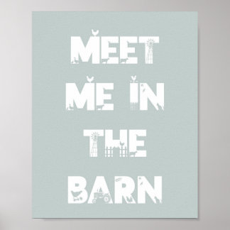 Blue Boerderij Barnyard Birthday Tabeltop Sign/Pos Poster