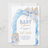 Blue Boho Arch Baby shower Boy Kaart (Voorkant)