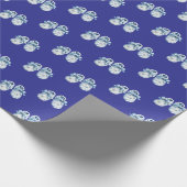 Blue Boho Baby Booties Cadeaupapier (Hoek)