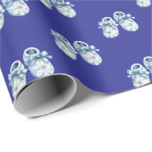 Blue Boho Baby Booties Cadeaupapier (Rol Hoek)