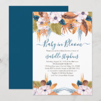 Blue Boho Baby in Bloom Pampas Grass Baby shower