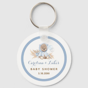 Blue Boho Beer Baby shower Favors Sleutelhanger