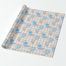 Blue Boho Beer ballonnen Gingham Floral